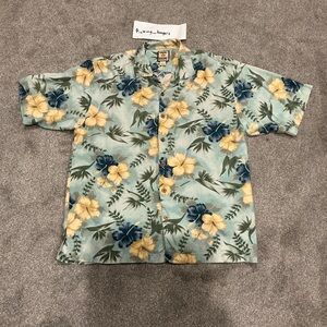 Tommy Bahama Men's Hawaiian Shirt Vintage 100% Silk Tropical Large